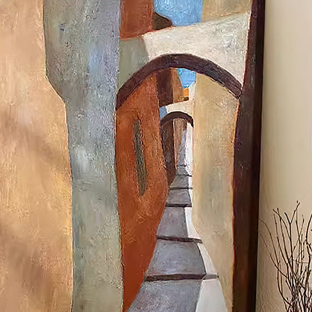 abstract minimalist oil canvas wall painting details