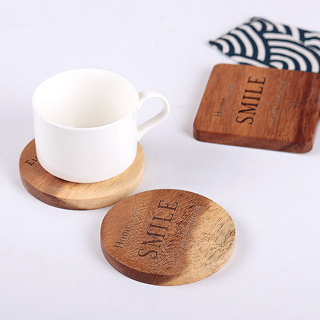 acacia wood coaster for coffee cup
