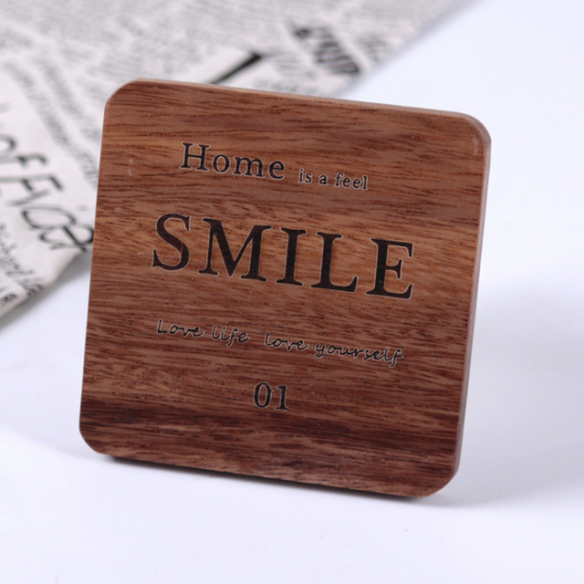 acacia wood coaster on the table