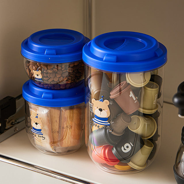 airtight stackable bear pattern storage jars details