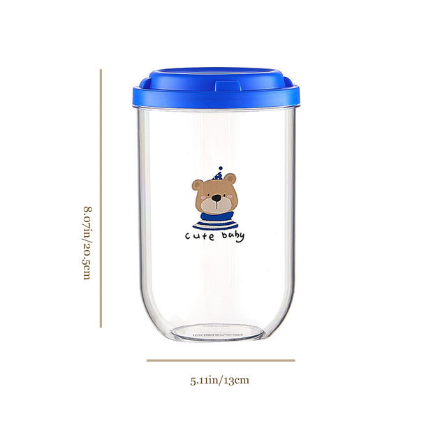 airtight stackable bear pattern storage jars size chart