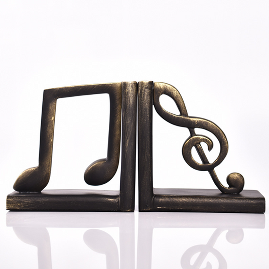 antique resin decorative musical note bookends