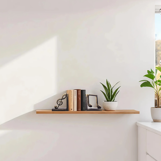 antique resin decorative musical note bookends on the wall rack