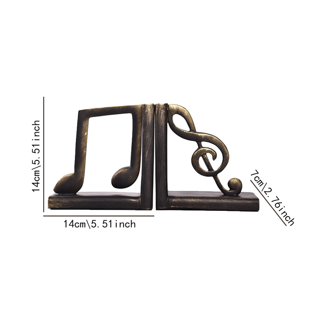 antique resin decorative musical note bookends size chart