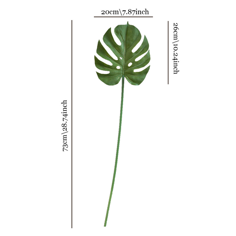 artificial monstera leaves large size chart