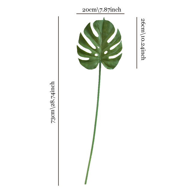 artificial monstera leaves large size chart