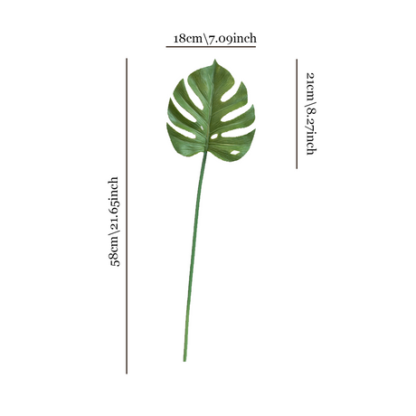 artificial monstera leaves small size chart