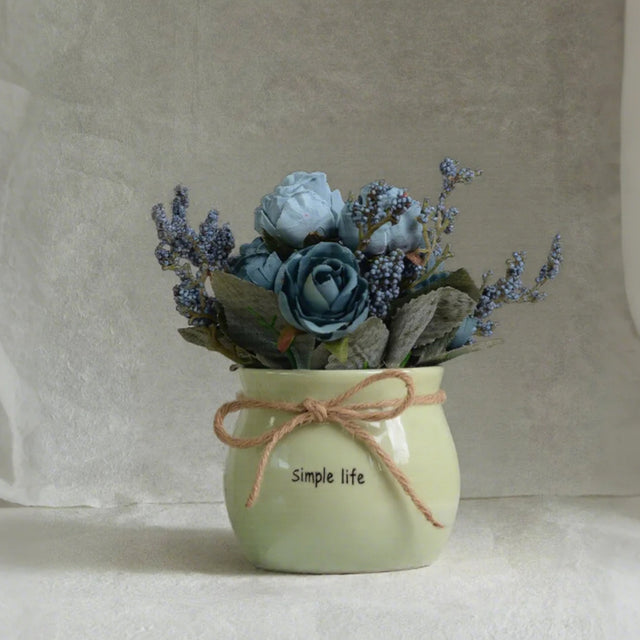 artificial-silk-blue-rose-flower-vase-0528
