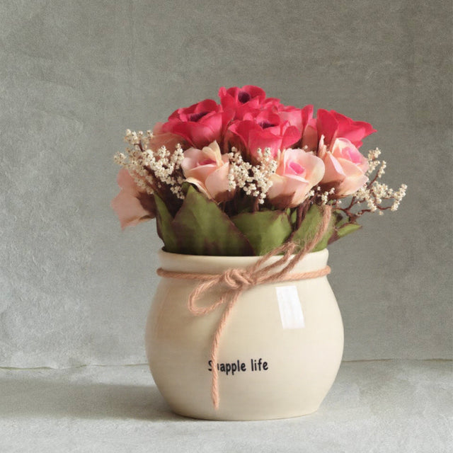 artificial-silk-bright-pink-rose-flower-vase-0528