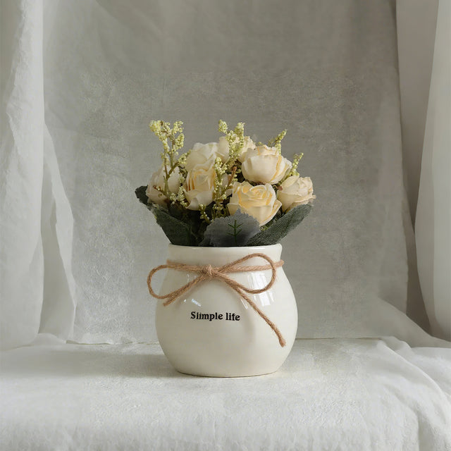artificial-silk-white-rose-flower-vase-0528
