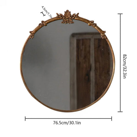baroque brass round mirror size chart