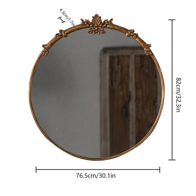 baroque brass round mirror size chart
