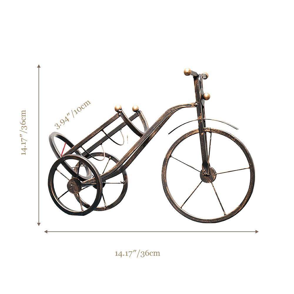 bicycle shaped wine rack size chart