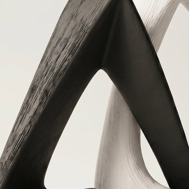 black resin sculpture surface detail