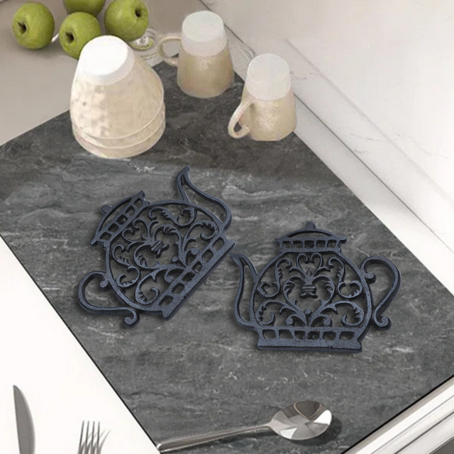 black table coaster on the table