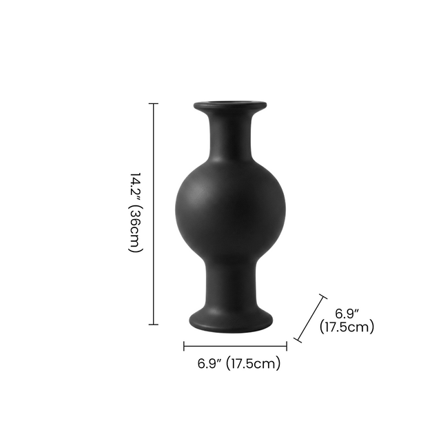 black vase size chart