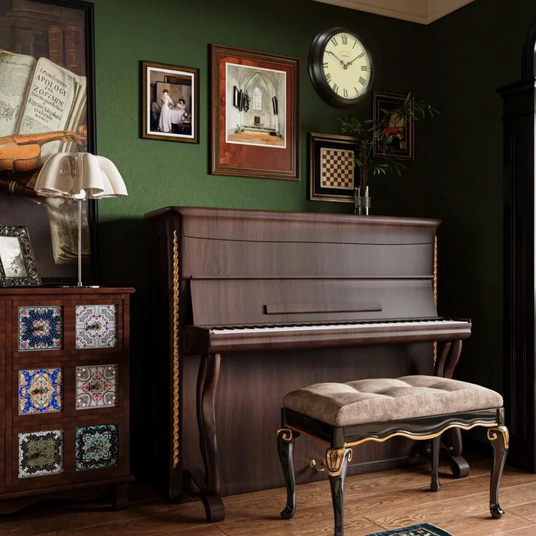 black wall clock hanging on the wall