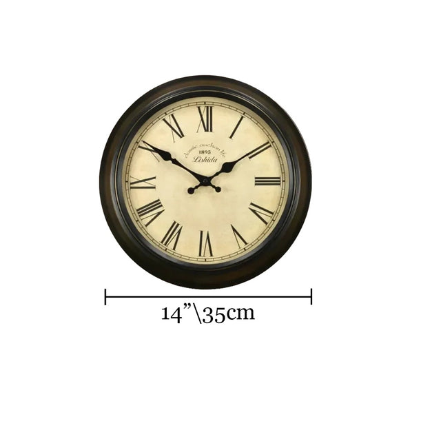 black wall clock size chart