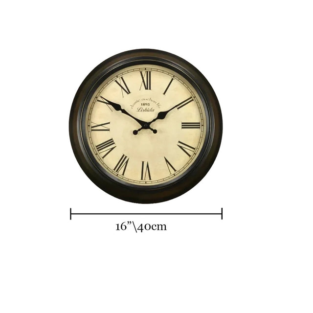 black wall clock size chart