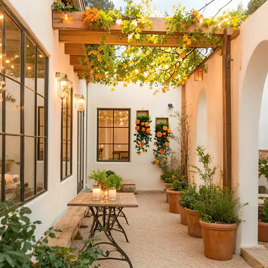 bohemian wood wall hanging plant shelf as outdoor decor