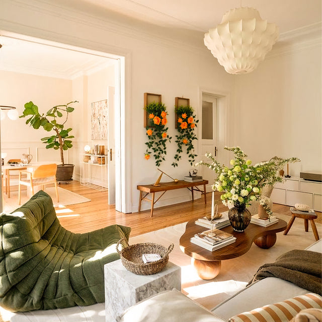 bohemian wood wall hanging plant shelf hang on white wall