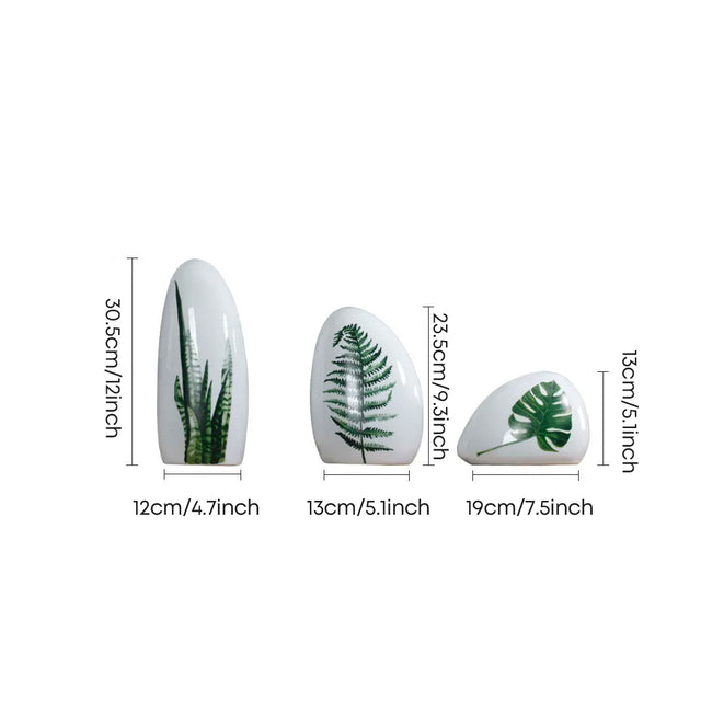 botanical leaf ceramic objets dimensions size chart