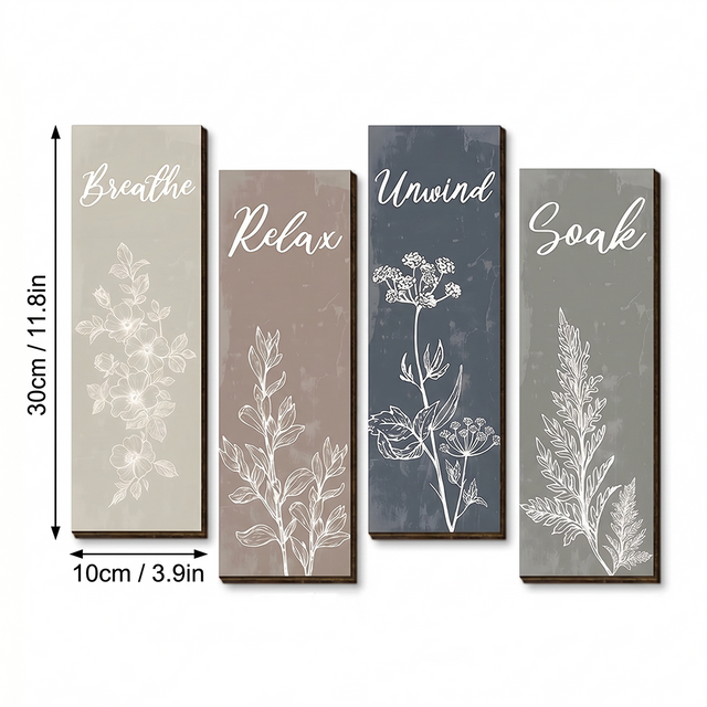 botanical wall signs dimensions size chart