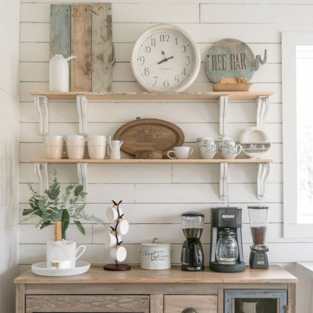 bronze tree stand cup holder on kitchen’s tabletop