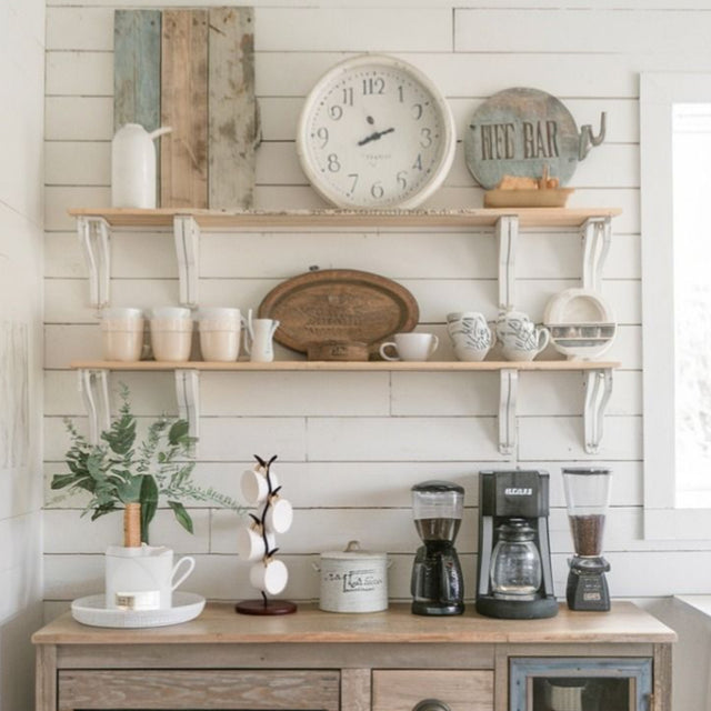 bronze tree stand cup holder on kitchen’s tabletop