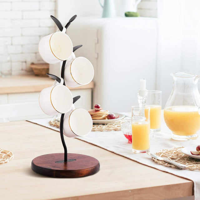 bronze tree stand cup holder on the dining table
