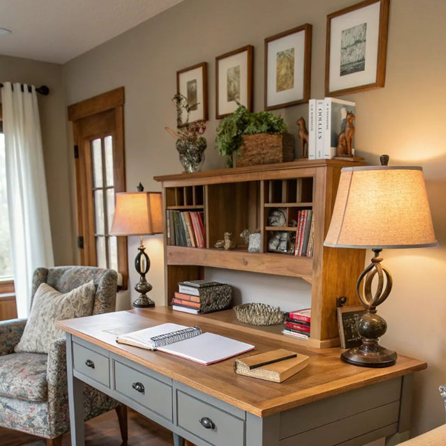 brown cat bookend on the desk