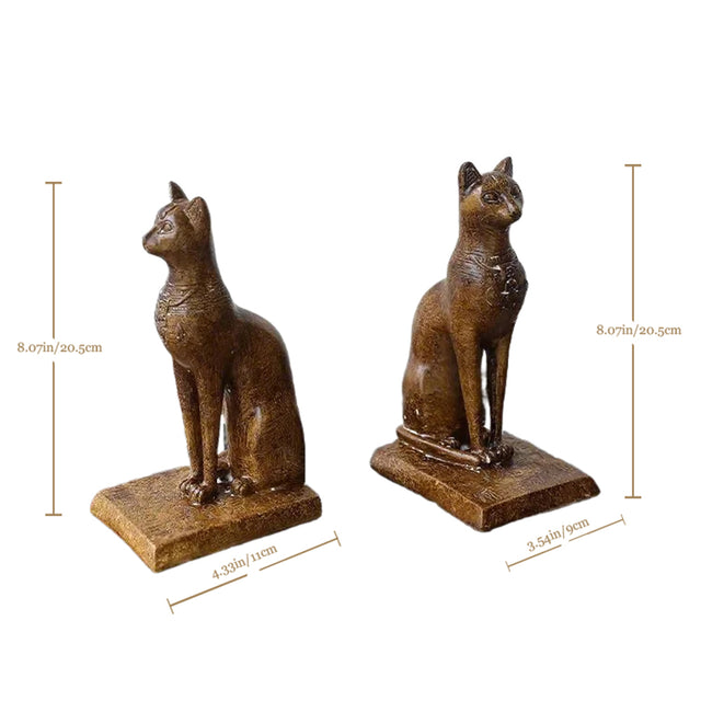 brown cat bookend size chart