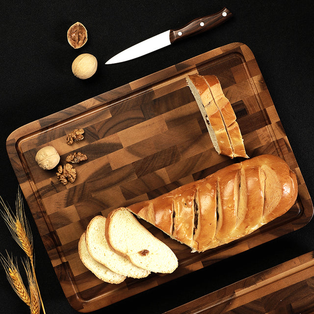 brown cutting board serving bread