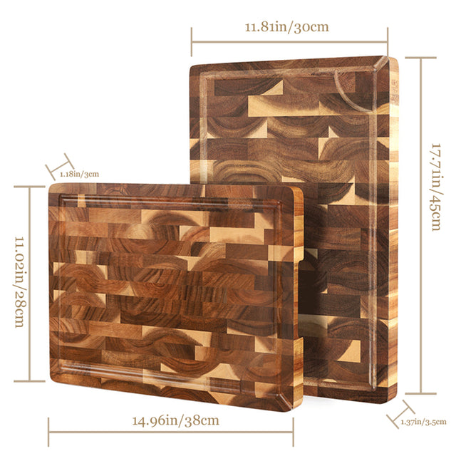 brown cutting board size chart