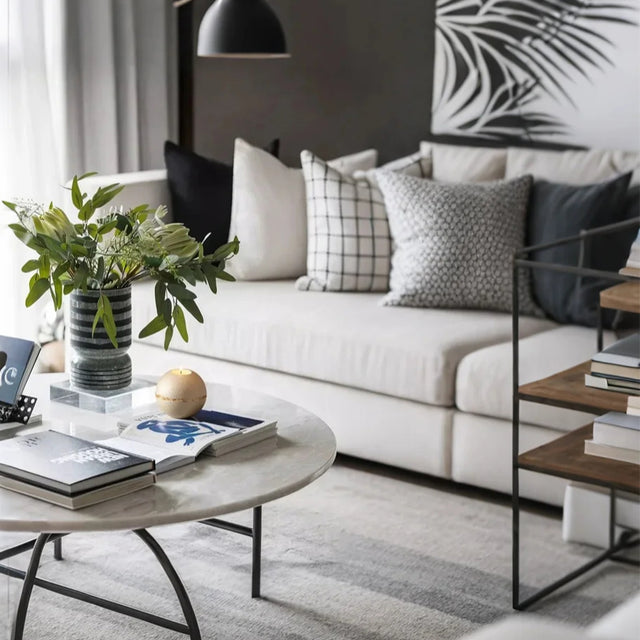 candle holder on the coffee table