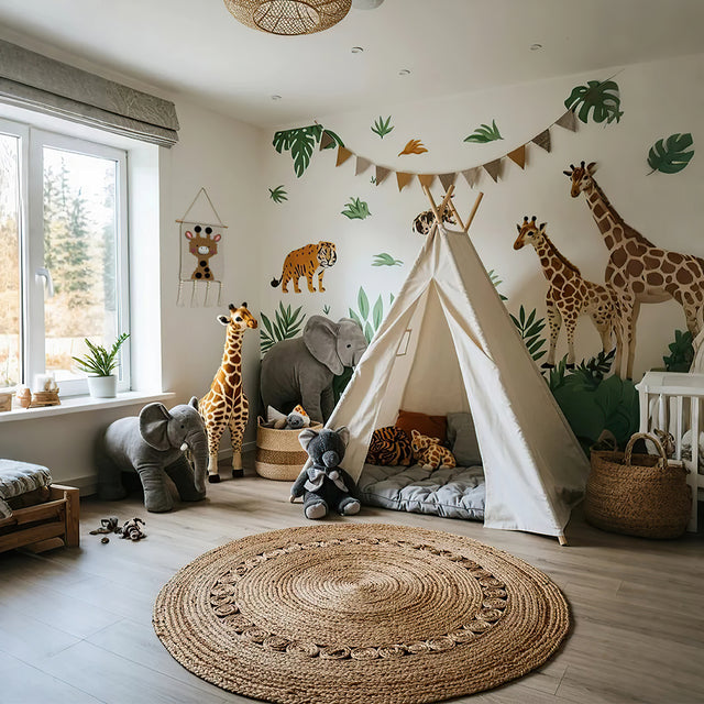 cartoon animal wall hanging on the wall