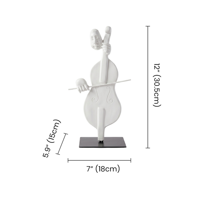 cello player sculpture dimensions size chart
