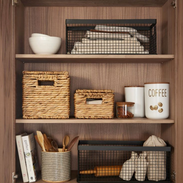 ceramic canister jar in the storage cabinet