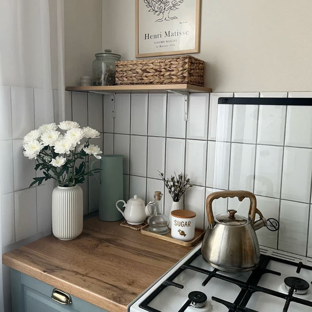 ceramic canister jar on the kitchen counter