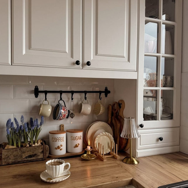 ceramic canister jar on the kitchen counter