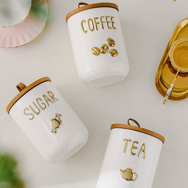 ceramic canister jar on the table