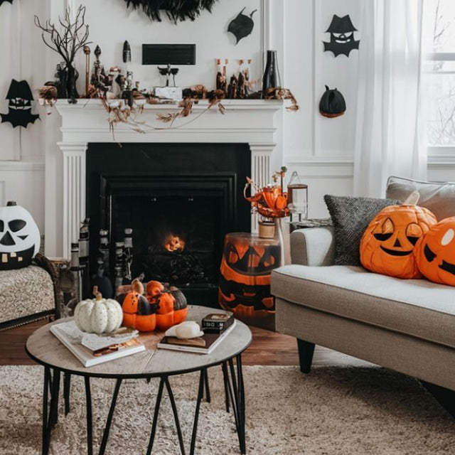 ceramic decorative pumpkin halloween home decor in the living room