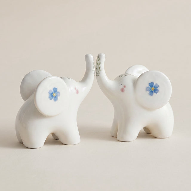 ceramic elephants pair side angle
