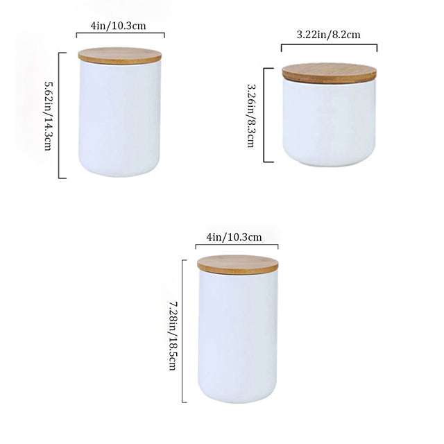 ceramic storage jar set with spoons white size chart