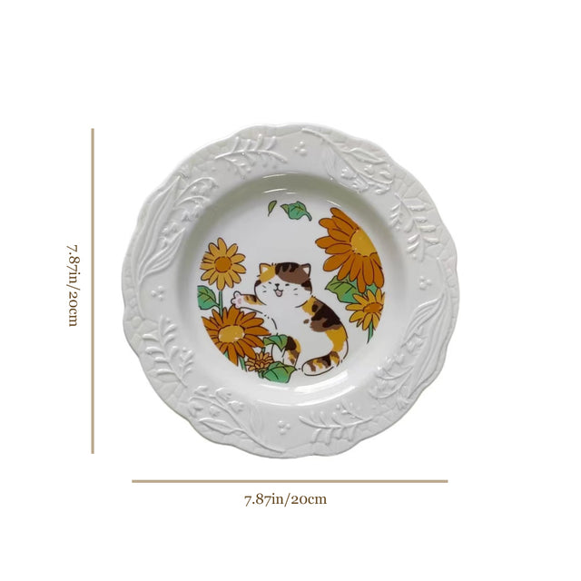 ceramic-trim-edged-cat-pattern-dessert-plate-size-07153