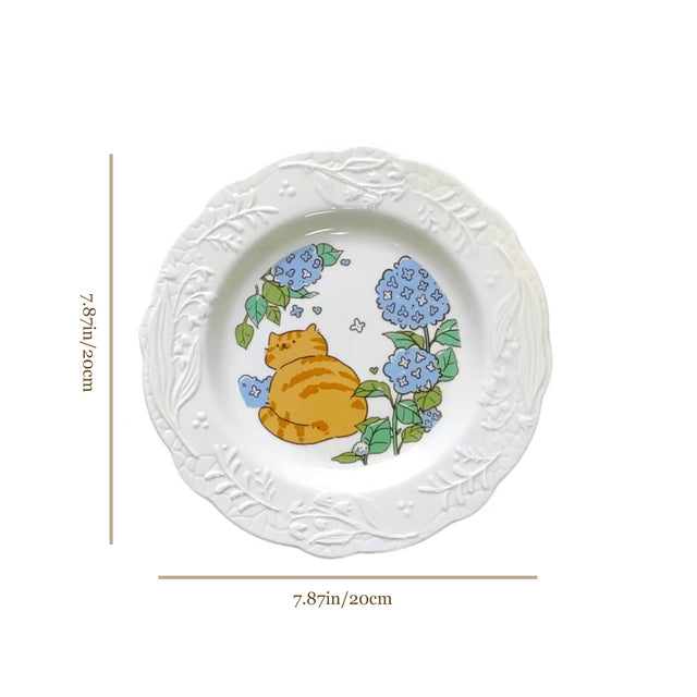 ceramic-trim-edged-cat-pattern-dessert-plate-size-07154