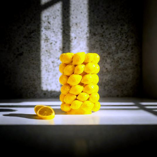 ceramic yellow cylinder lemon vase sunshine and warm hue
