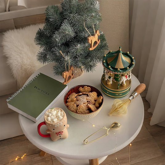 christmas 3d sculpted ceramic gingerbread man mug on table
