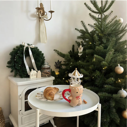 christmas 3d sculpted ceramic gingerbread man mug with bread