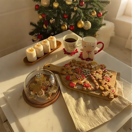 christmas 3d sculpted ceramic gingerbread man mug with food
